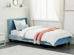 Sengekappe Velour FITOU 90x200 cm Himmelblå