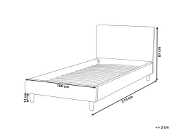 Sengekappe Velour FITOU 90x200 cm Himmelblå