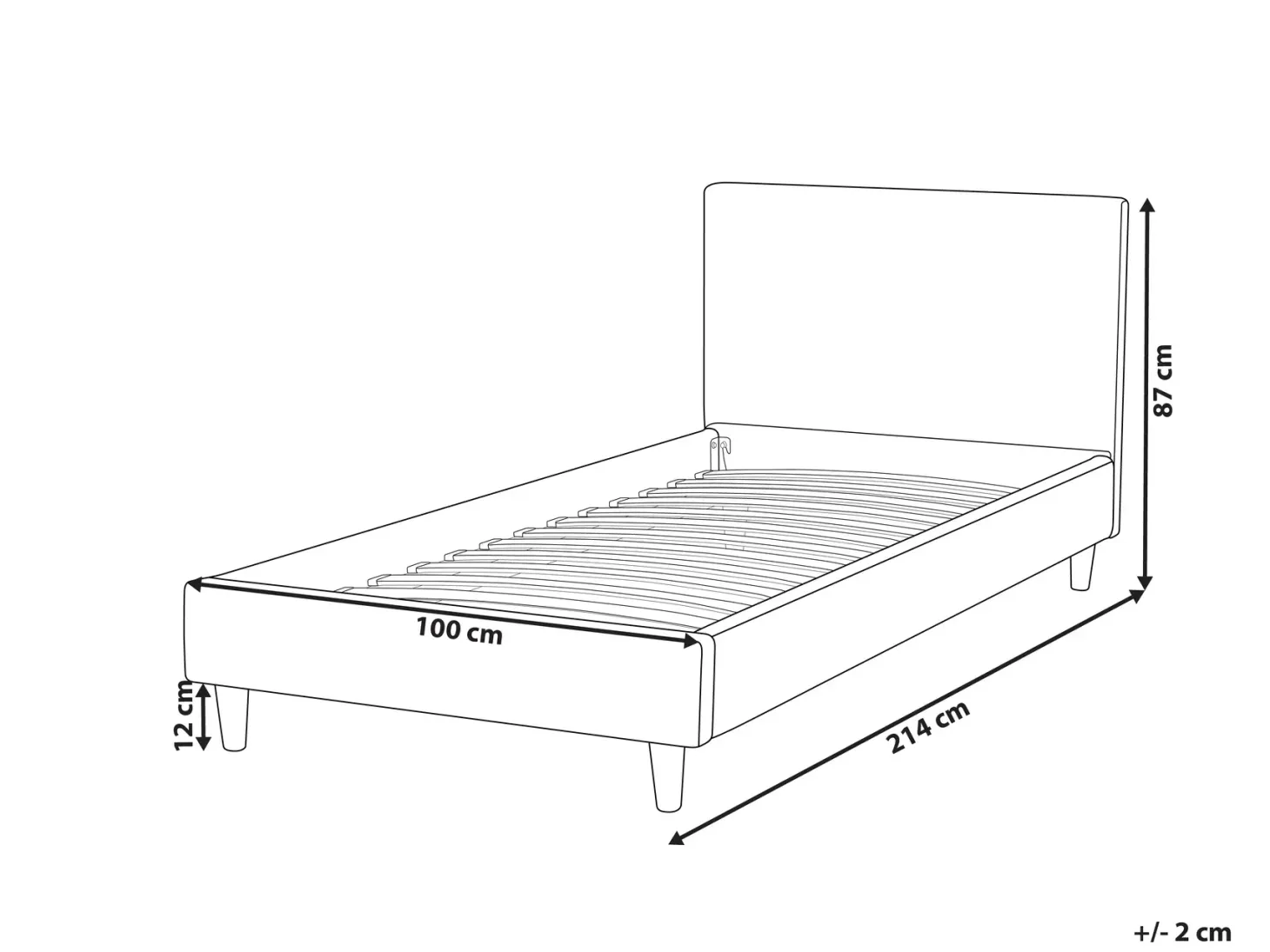 Sengekappe Velour FITOU 90x200 cm Himmelblå