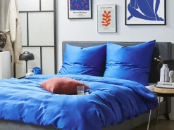 Sengetøj HARMONRIDGE Bomulds-satin 135 x 200 cm Mørkeblå