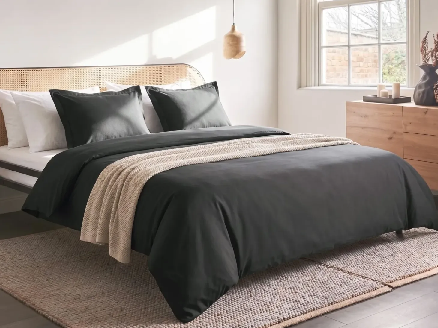Sengetøj PARKROSE Bomulds-satin 220 x 240 cm Sort