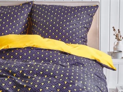 Sengetøj WALLINGFORD Bomulds-satin 155 x 220 cm Blå
