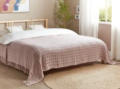 Sengetæppe BERE Bomuld 220 x 240 cm Pastellrosa