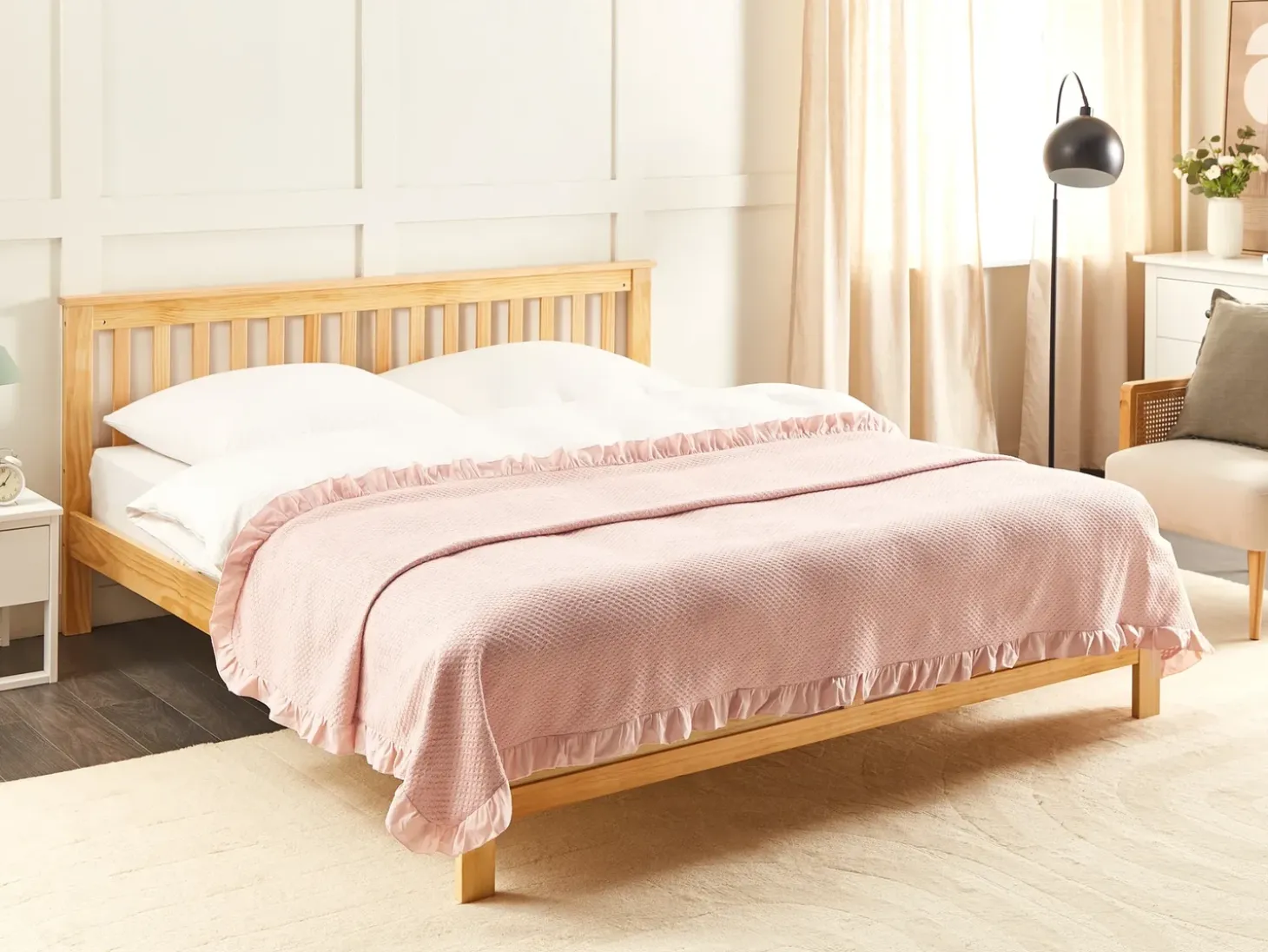 Sengetæppe HATTON Bomuld 220 x 240 cm Pastellrosa
