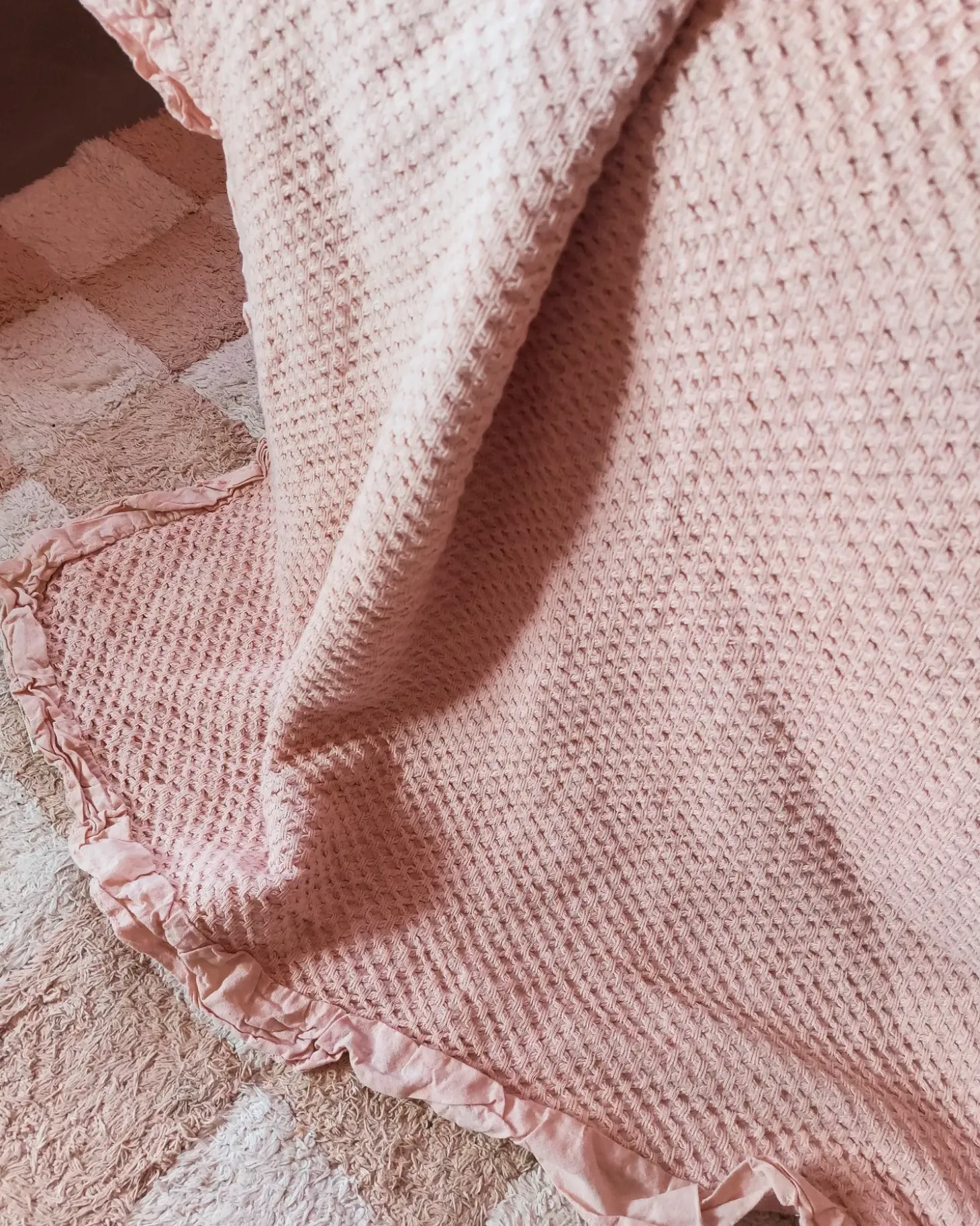 Sengetæppe HATTON Bomuld 220 x 240 cm Pastellrosa