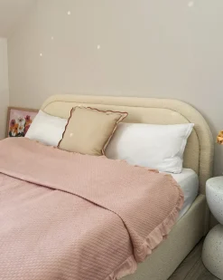 Sengetæppe HATTON Bomuld 220 x 240 cm Pastellrosa