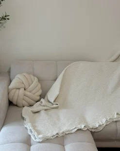 Sengetæppe HATTON Bomuld 200 x 220 cm Cremehvid