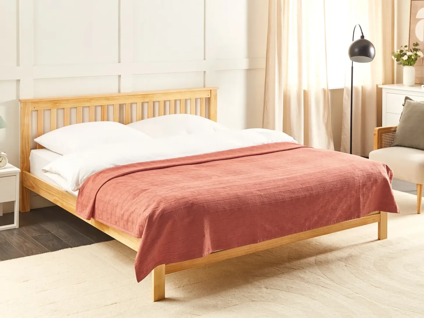 Sengetæppe MARAKA Bomuld 200 x 220 cm Murstensrød