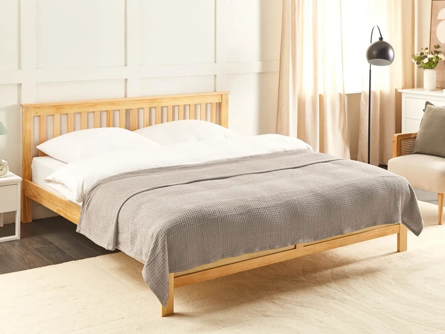 Sengetæppe RAGALA Bomuld 200 x 220 cm Brungrå