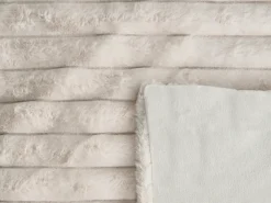 Sengetæppe RAKYA Kunstig pels 200 x 220 cm Lys Beige