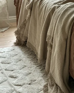 Sengetæppe YERBENT Bomuld 220 x 240 cm Brungrå