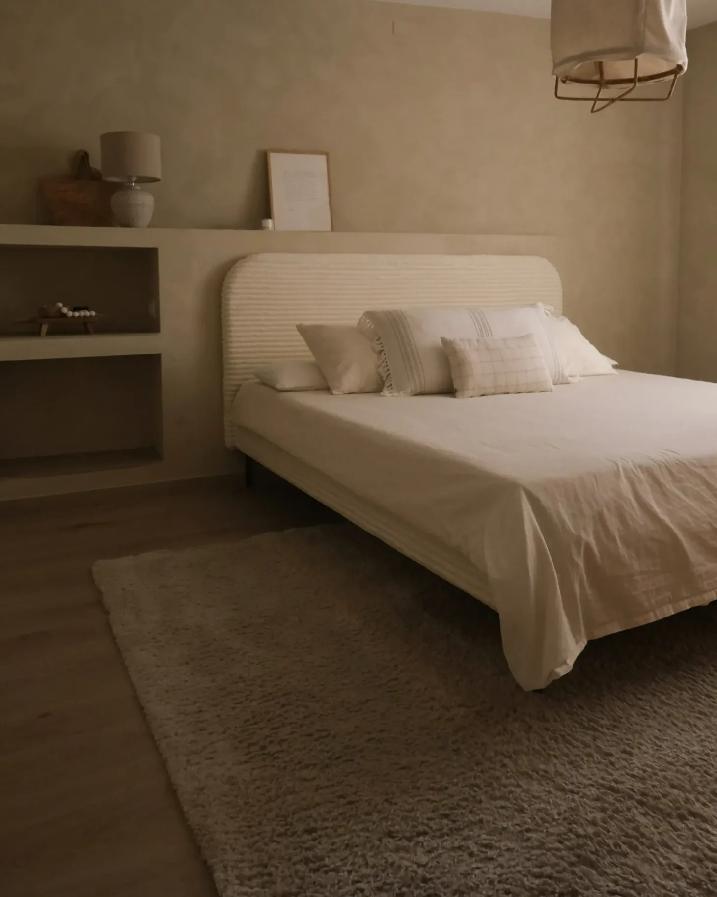 Seng Fløjl FLAYAT 180 x 200 cm Cremehvid
