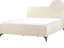 Seng Fløjl VALOGNES 180 x 200 cm Lys Beige