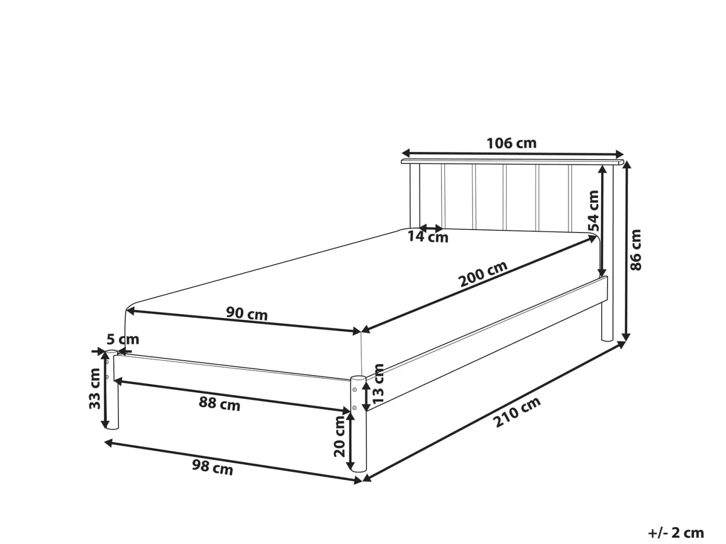 Seng Fyretræ BARRET 90 x 200 cm Brun