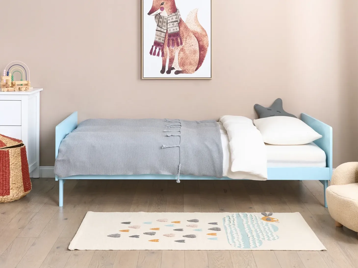 Seng Fyretræ BONNAC 90 x 200 cm Himmelblå