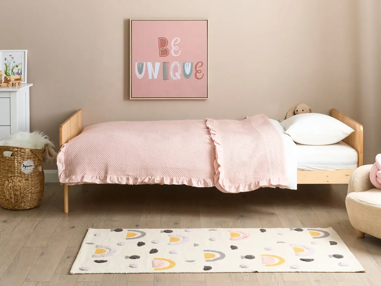 Seng Fyretræ BONNAC 90 x 200 cm Lysebrun