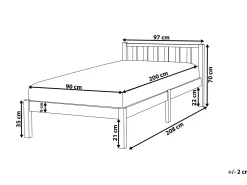 Seng Fyretræ FLORAC 90 x 200 cm Lysebrun