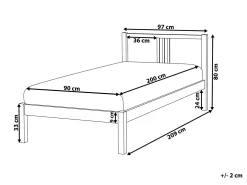 Seng Fyretræ VANNES 90 x 200 cm Lysebrun