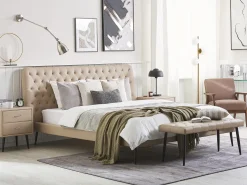 Seng Kunstlæder ESSONNE 160 x 200 cm Beige