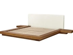 Seng med LED Boucle ZEN 180 x 200 cm LED Naturlig ask