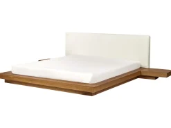 Seng med LED Boucle ZEN 180 x 200 cm LED Naturlig ask
