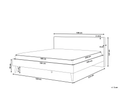 Seng med LED SERRIS 180 x 200 cm Lysebrun