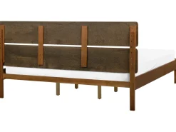 Seng med LED Træ BOISSET 180 x 200 cm Mørkebrun