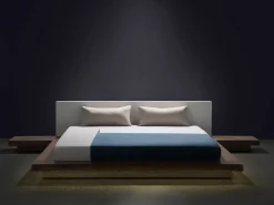 Seng med LED ZEN 180 x 200 cm Brun ask