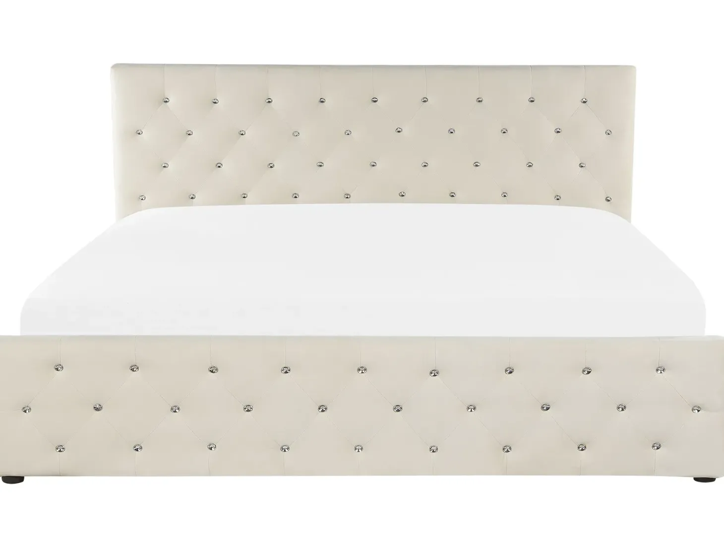 Seng med opbevaring AMIENS Velour Lys Beige 180 x 200 cm