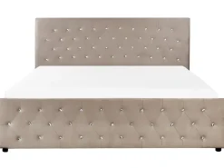 Seng med opbevaring AMIENS Velour Brungrå 180 x 200 cm
