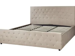 Seng med opbevaring AMIENS Velour Brungrå 180 x 200 cm