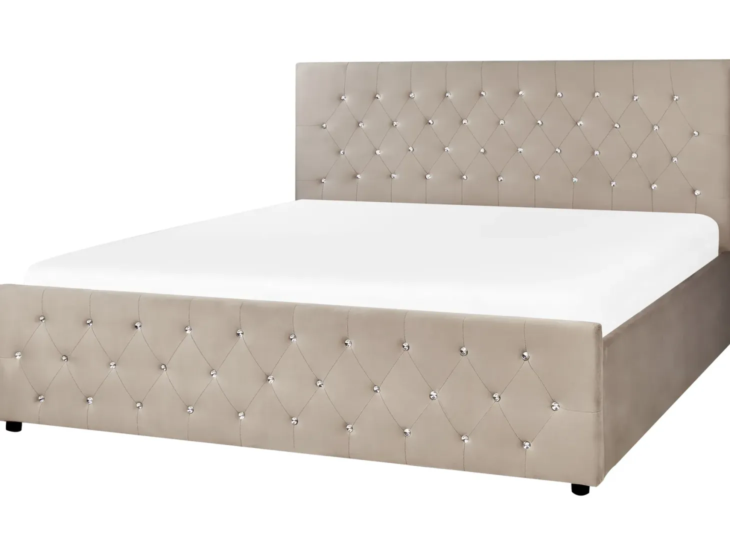 Seng med opbevaring AMIENS Velour Brungrå 180 x 200 cm
