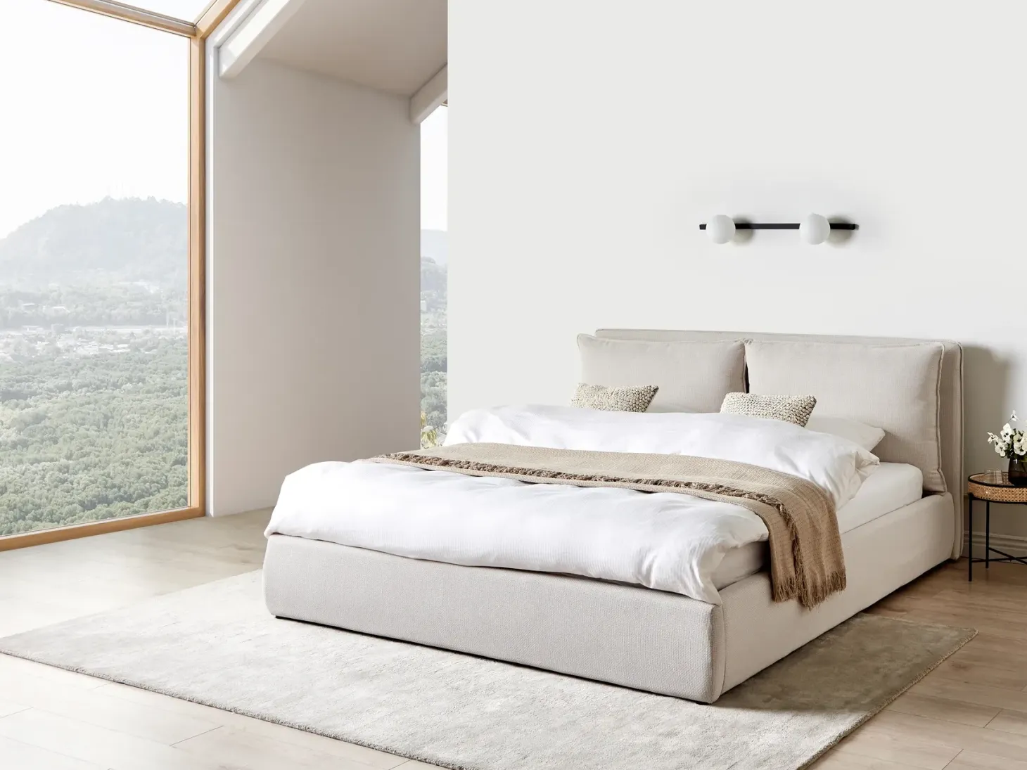 Seng med opbevaring BAJONNA Beige 180 x 200 cm