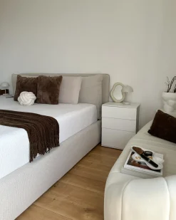 Seng med opbevaring BAJONNA Beige 180 x 200 cm