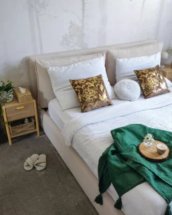 Seng med opbevaring BAJONNA Lys Beige 180 x 200 cm