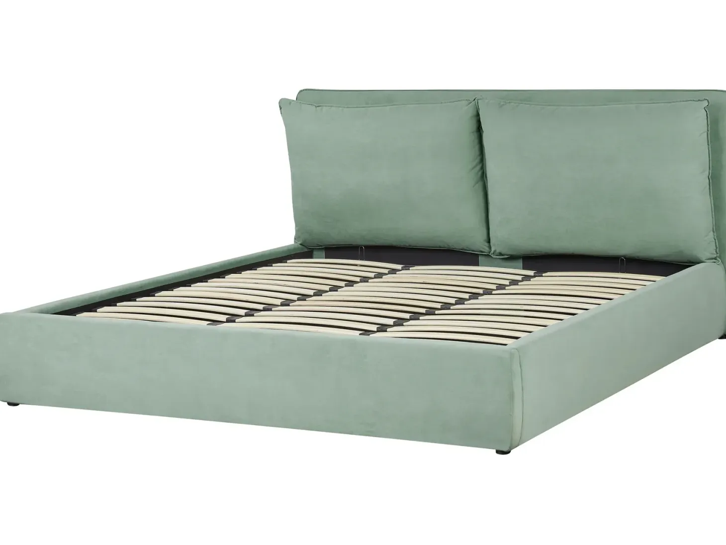 Seng med opbevaring BAJONNA Velour Mintgrøn 180 x 200 cm