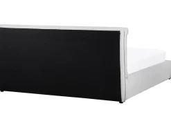 Seng med opbevaring BAJONNA Velour Cremehvid 180 x 200 cm