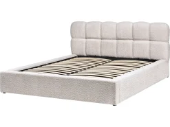 Seng med opbevaring BASTON Boucle Lys Beige 160 x 200 cm