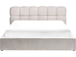 Seng med opbevaring BASTON Boucle Lys Beige 160 x 200 cm