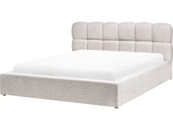 Seng med opbevaring BASTON Boucle Lys Beige 160 x 200 cm