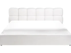 Seng med opbevaring BASTON Cremehvid 180 x 200 cm