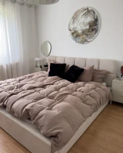 Seng med opbevaring BASTON Lys Beige 180 x 200 cm