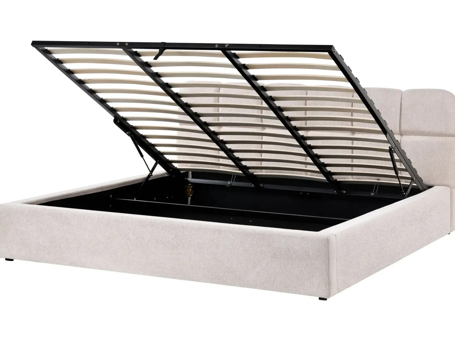 Seng med opbevaring BASTON Lys Beige 180 x 200 cm