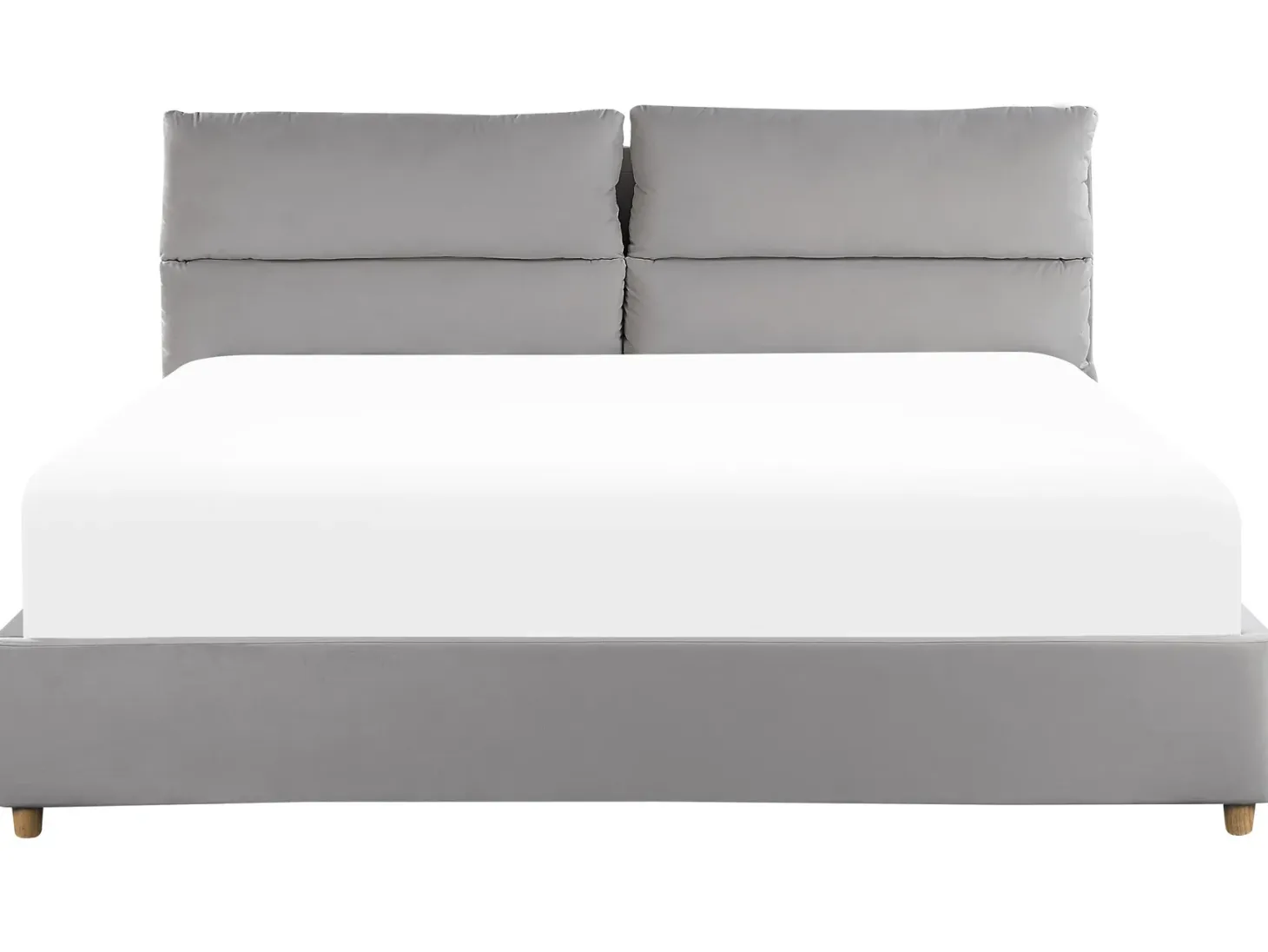 Seng med opbevaring BATILLY Velour Lysegrå 180 x 200 cm