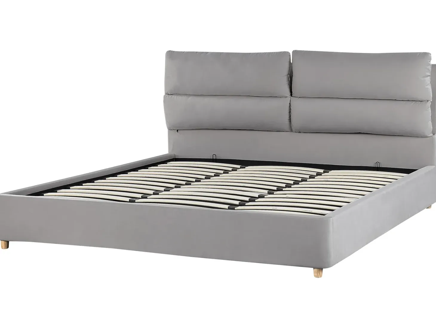 Seng med opbevaring BATILLY Velour Lysegrå 180 x 200 cm