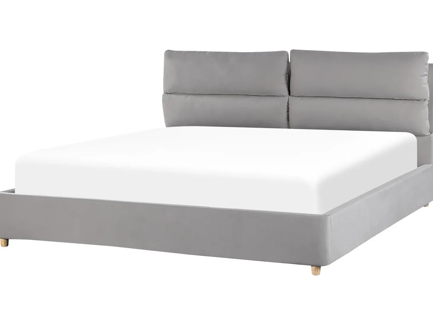 Seng med opbevaring BATILLY Velour Lysegrå 180 x 200 cm