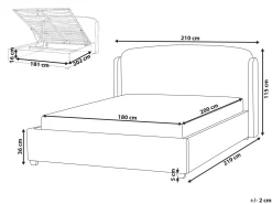 Seng med opbevaring BERNAY 180 x 200 cm Cremehvid