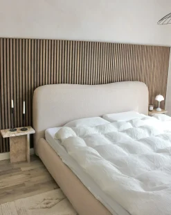 Seng med opbevaring BLAGNAC Boucle Lys Beige 180 x 200 cm