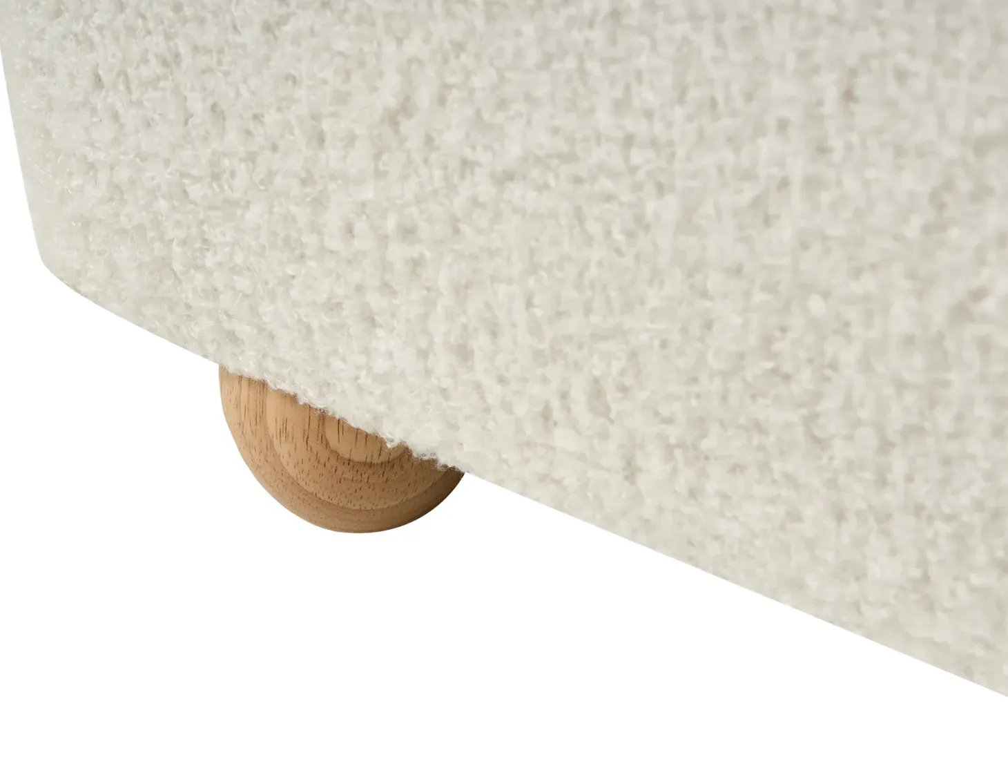 Seng med opbevaring BLAGNAC Boucle Cremehvid 90 x 200 cm
