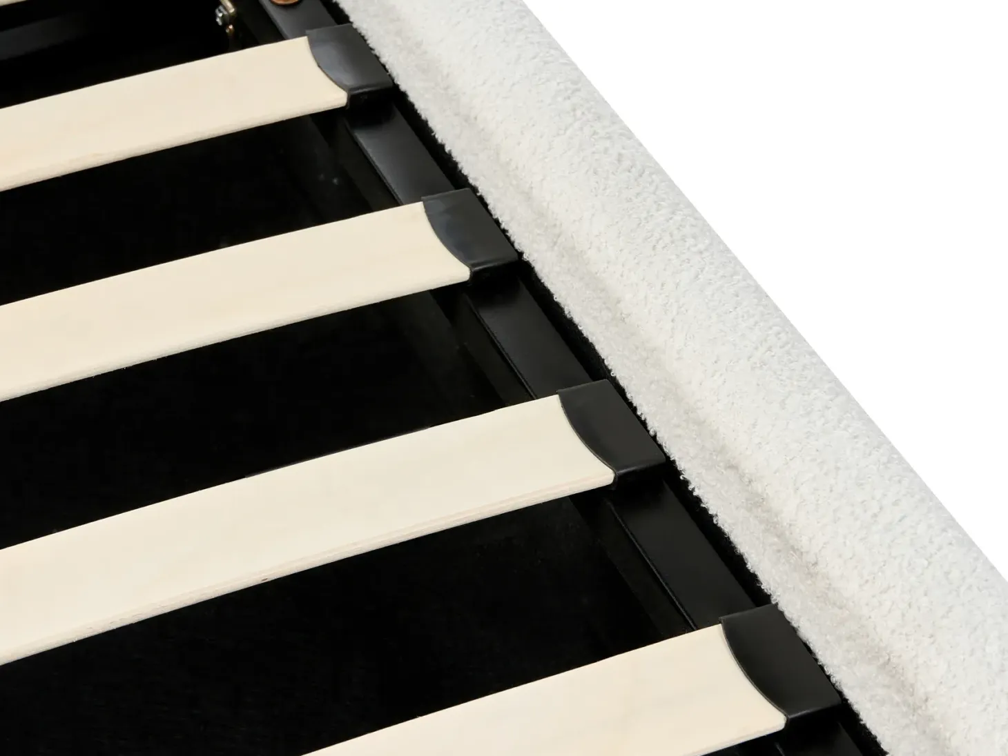 Seng med opbevaring BLAGNAC Boucle Cremehvid 90 x 200 cm